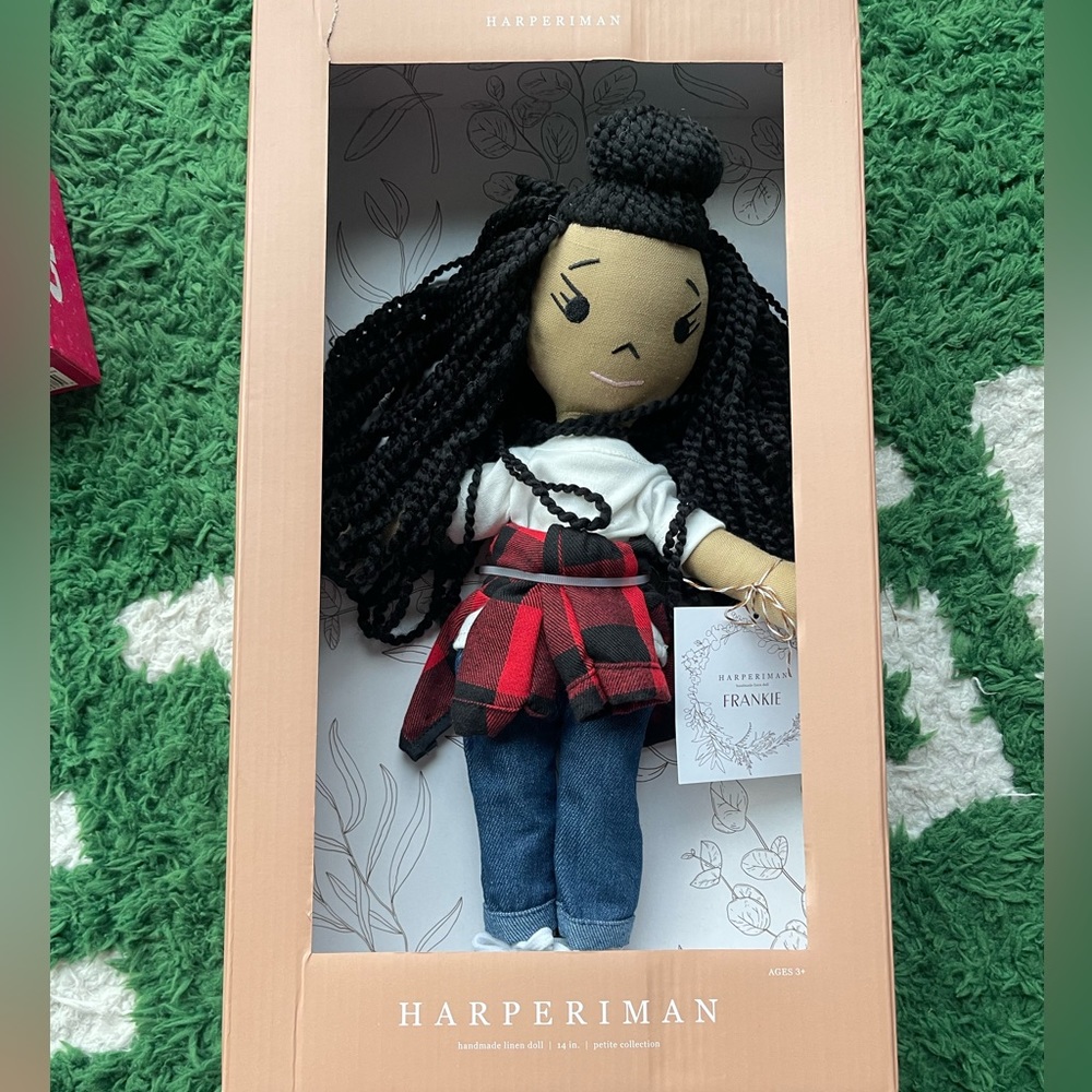 Harperiman Frankie  14'' Plush linen Doll New Collector series 1 of 4